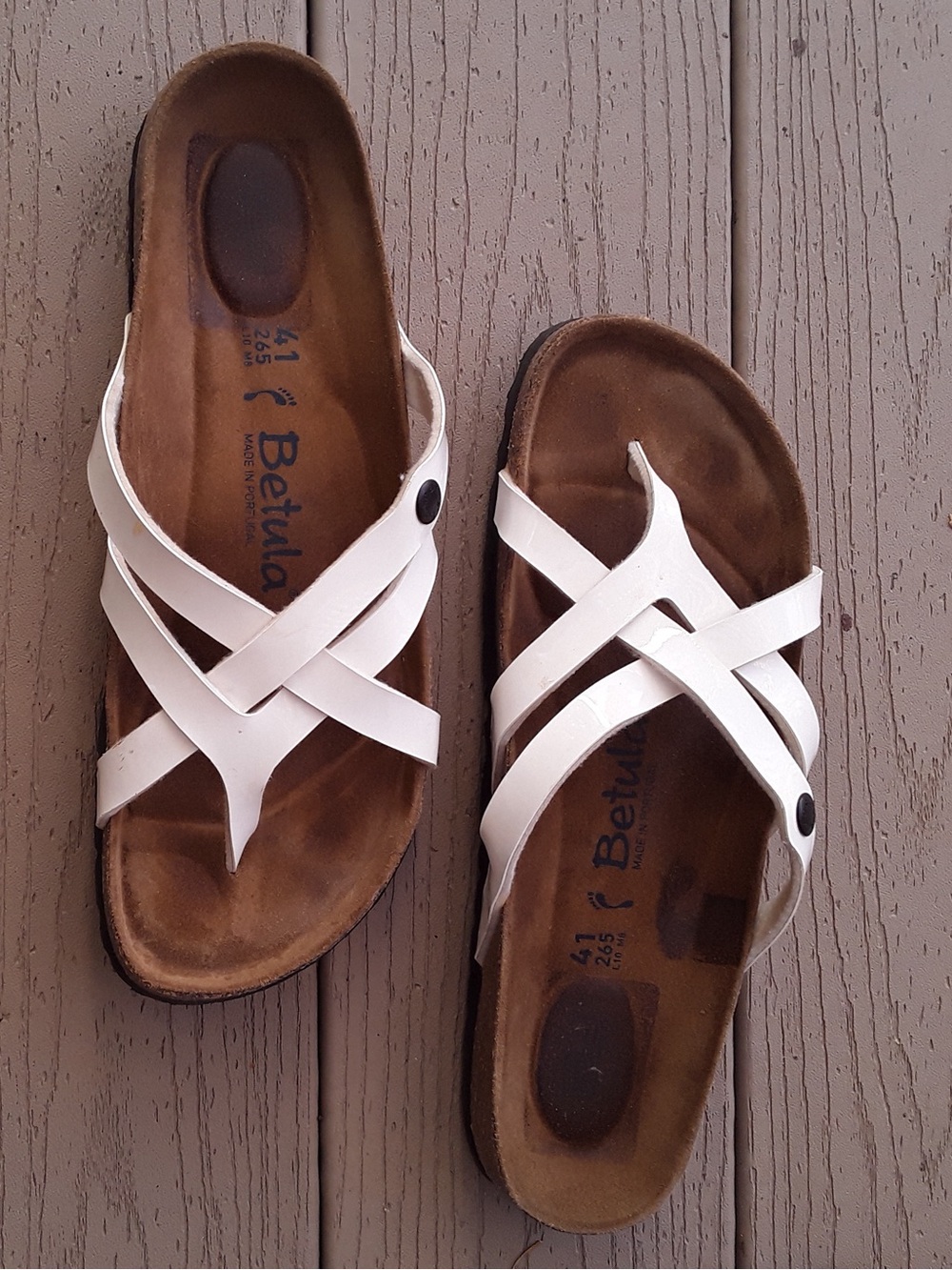 Betula by Birkenstock Vinja White Strappy Sandals Size 41 10 EUC